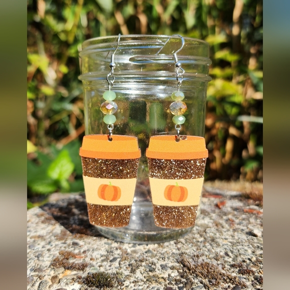 ☕️ pumpkin Spice Latte dangles - Picture 8 of 8